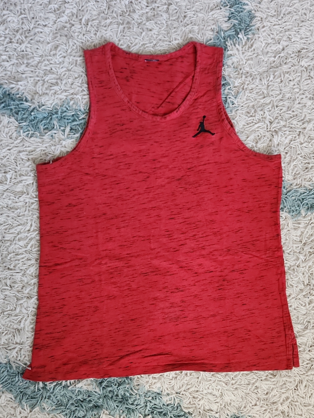 Red Jordan Tank Top with Black Jumpman Logo